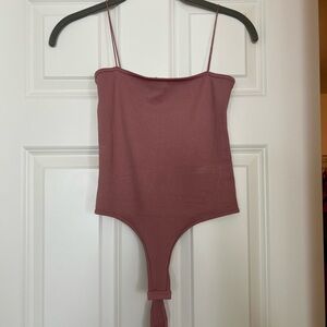 Pink Bodysuit with Spaghetti Straps